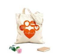 AILOONG Borse a mano in poliestere e cotone Tessuto spesso 340g/m² Stile di vita sano Sport Ginnastica Centro fitness Dieta Cardio Utilizzabile come trousse per il trucco