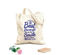 AILOONG Borse a tracolla in tela di cotone A volte la miglior vendetta è sorridere e muoversi Tessuto spesso 340g/m² Utilizzabile come borsa porta attrezzi