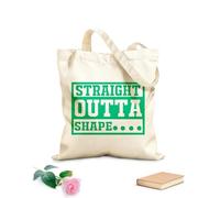 AILOONG Borse a tracolla in tela di cotone Citazioni sulla palestra: direttamente fuori forma Tessuto spesso 340g/m² Utilizzabile come borsa porta attrezzi