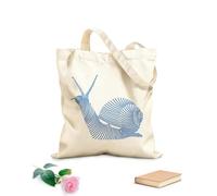AILOONG Borse a tracolla in tela di cotone Disegno semplice di una lumaca 2 Tessuto spesso 340g/m² Utilizzabile come borsa porta attrezzi