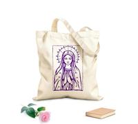 AILOONG Borse a tracolla in tela di cotone Immagine disegnata a mano della Vergine Maria Tessuto spesso 340g/m² Utilizzabile come borsa porta attrezzi