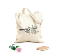 AILOONG Borse a tracolla in tela di cotone Innovazione della nuvola di parole Tessuto spesso 12 once Utilizzabile come borsa porta attrezzi 31x36cm Media
