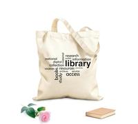 AILOONG Borse a tracolla in tela di cotone Libreria di nuvole di parole Tessuto spesso 12 once Utilizzabile come borsa porta attrezzi 31x36cm Media