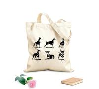 AILOONG Borse a tracolla in tela di cotone Logo del cane Dobermann Tessuto spesso 12 once Utilizzabile come borsa porta attrezzi 35x40cm Grande