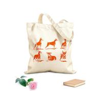 AILOONG Borse a tracolla in tela di cotone Logo del cane Dobermann Tessuto spesso 340g/m² Utilizzabile come borsa porta attrezzi
