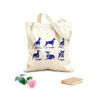 AILOONG Borse a tracolla in tela di cotone Logo del cane Dobermann Tessuto spesso 340g/m² Utilizzabile come borsa porta attrezzi