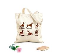 AILOONG Borse a tracolla in tela di cotone Logo del cane Dobermann Tessuto spesso 340g/m² Utilizzabile come borsa porta attrezzi