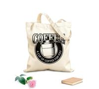 AILOONG Borse a tracolla in tela di cotone Logo di una tazza di caffè Tessuto spesso 12 once Utilizzabile come borsa porta attrezzi 25x30cm Piccola