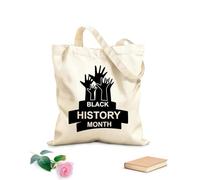 AILOONG Borse a tracolla in tela di cotone Mese della storia dei neri con sfondo bianco Tessuto spesso 12 once Utilizzabile come borsa porta attrezzi 25x30cm Piccola