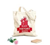 AILOONG Borse a tracolla in tela di cotone Mese della storia dei neri con sfondo bianco Tessuto spesso 340g/m² Utilizzabile come borsa porta attrezzi