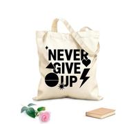 AILOONG Borse a tracolla in tela di cotone Non mollare mai positivo Tessuto spesso 12 once Utilizzabile come borsa porta attrezzi 31x36cm Media