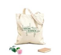 AILOONG Borse a tracolla in tela di cotone Nuvola di parole Scienze sociali Tessuto spesso 340g/m² Utilizzabile come borsa porta attrezzi