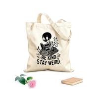 AILOONG Borse a tracolla in tela di cotone Sii gentile, resta strano Tessuto spesso 12 once Utilizzabile come borsa porta attrezzi 25x30cm Piccola