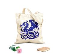AILOONG Borse a tracolla in tela di cotone Silhouette di drago Draghi Tessuto spesso 340g/m² Utilizzabile come borsa porta attrezzi