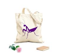 AILOONG Borse a tracolla in tela di cotone Un'immagine della silhouette dell'icona della mantide con il bianco Tessuto spesso 340g/m² Utilizzabile come borsa porta attrezzi