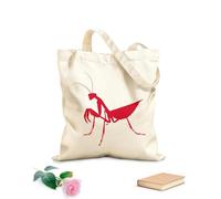 AILOONG Borse a tracolla in tela di cotone Un'immagine della silhouette dell'icona della mantide con il bianco Tessuto spesso 340g/m² Utilizzabile come borsa porta attrezzi