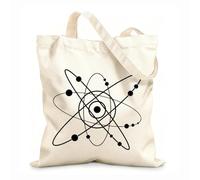 AILOONG Borse da donna in calicò Chimica Laboratorio atomico Scuola di scienze Scienze esatte Aula studio Tessuto spesso 12 once Pieghevole 31x36cm Media