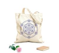 AILOONG Borse da donna in calicò Geometria e geometria sacra Il cerchio mandala alchemico di Metatron Tessuto spesso 340g/m² Pieghevole
