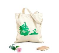 AILOONG Borse da donna in calicò Nave pirata nell'oceano Nave pirata utilizzata sull'isola Tessuto spesso 340g/m² Pieghevole