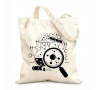 AILOONG Borse da donna in calicò Scienziato chimico adolescente laboratorio scientifico Tessuto spesso 12 once Pieghevole 31x36cm Media