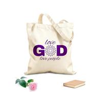 AILOONG Borse da donna in tela di cotone Ama Dio e ama le persone Tessuto spesso 340g/m² Materiale delicato sulla pelle