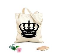 AILOONG Borse da donna in tela di cotone clipart della silhouette della corona della principessa Tessuto spesso 12 once Materiale delicato sulla pelle 25x30cm Piccola