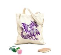 AILOONG Borse da donna in tela di cotone drago alato mistico Tessuto spesso 340g/m² Materiale delicato sulla pelle