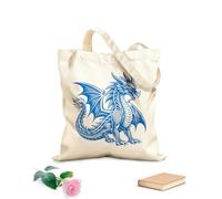 AILOONG Borse da donna in tela di cotone drago alato mistico Tessuto spesso 340g/m² Materiale delicato sulla pelle
