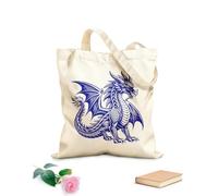 AILOONG Borse da donna in tela di cotone drago alato mistico Tessuto spesso 340g/m² Materiale delicato sulla pelle
