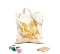 AILOONG Borse da donna in tela di cotone drago alato mistico Tessuto spesso 340g/m² Materiale delicato sulla pelle