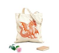 AILOONG Borse da donna in tela di cotone drago alato mistico Tessuto spesso 340g/m² Materiale delicato sulla pelle