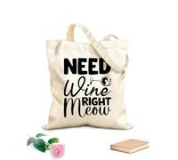 AILOONG Borse da donna in tela di cotone ho bisogno di vino adesso tipografia Tessuto spesso 12 once Materiale delicato sulla pelle 31x36cm Media