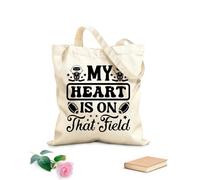 AILOONG Borse da donna in tela di cotone il mio cuore è su quel campo Tessuto spesso 12 once Materiale delicato sulla pelle 25x30cm Piccola