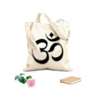 AILOONG Borse da donna in tela di cotone Il simbolo om è utilizzato nella meditazione e nei rituali, così come nella spiritualità e nella filosofia Tessuto spesso 12 once 35x40cm