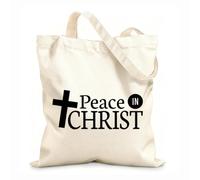 AILOONG Borse da donna in tela di cotone la mia pace vi do la pace in Cristo scrittura biblica dal vangelo di Giovanni Tessuto spesso 12 once Materiale delicato sulla pelle 31x36cm Media