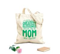 AILOONG Borse da donna in tela di cotone le mie più grandi benedizioni mi chiamano mamma e nonna Tessuto spesso 340g/m² Materiale delicato sulla pelle