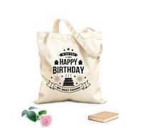 AILOONG Borse da donna in tela di cotone modelli di buon compleanno Tessuto spesso 12 once Materiale delicato sulla pelle 25x30cm Piccola