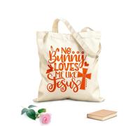 AILOONG Borse da donna in tela di cotone Nessun coniglio mi ama come Gesù primavera pasqua tulipani fiori buona pasqua Tessuto spesso 340g/m² Materiale delicato sulla pelle