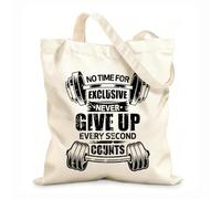 AILOONG Borse da donna in tela di cotone non c'è tempo Tessuto spesso 12 once Materiale delicato sulla pelle 31x36cm Media