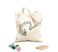 AILOONG Borse da donna in tela di cotone onda musicale di note su un concerto di orchestra di pentagrammi Tessuto spesso 12 once Materiale delicato sulla pelle 35x40cm Grande