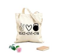 AILOONG Borse da donna in tela di cotone pace amore e sublimazione in palestra Tessuto spesso 12 once Materiale delicato sulla pelle 31x36cm Media