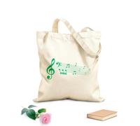 AILOONG Borse da donna in tela di cotone raccolta di note musicali che simboleggiano la bellezza e il flusso della musica Tessuto spesso 340g/m² Materiale delicato sulla pelle