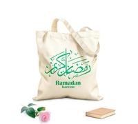 AILOONG Borse da donna in tela di cotone Ramadan Kareem Ramadhan Mubarak tradotto felice mese santo del Ramadan di digiuno Tessuto spesso 340g/m² Materiale delicato sulla pelle