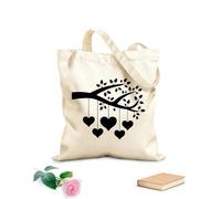 AILOONG Borse da donna in tela di cotone sagoma di un ramo d'albero con amore Tessuto spesso 12 once Materiale delicato sulla pelle 35x40cm Grande