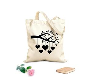 AILOONG Borse da donna in tela di cotone sagoma di un ramo d'albero con amore Tessuto spesso 12 once Materiale delicato sulla pelle 31x36cm Media