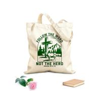 AILOONG Borse da donna in tela di cotone Segui la parola, non il gregge, design cristiano del deserto con versetto biblico Isaia 8 11 13 Tessuto spesso 340g/m² Materiale delicato sulla pelle