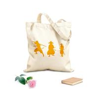 AILOONG Borse da donna in tela di cotone silhouette di samurai guerriero con spada e katana giapponese Tessuto spesso 340g/m² Materiale delicato sulla pelle