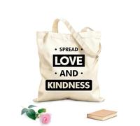 AILOONG Borse da donna in tela di cotone Tessuto spesso 12 once diffondere amore e gentilezza tipografia moderna motivazionale ispiratrice Materiale delicato sulla pelle 25x30cm Piccola