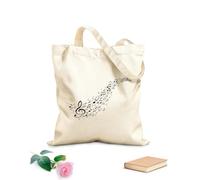 AILOONG Borse da donna in tela di cotone Tessuto spesso 12 once note musicali e onde sonore e silhouette grafica isolata Materiale delicato sulla pelle 31x36cm Media