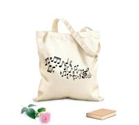 AILOONG Borse da donna in tela di cotone Tessuto spesso 12 once note musicali su Materiale delicato sulla pelle 31x36cm Media